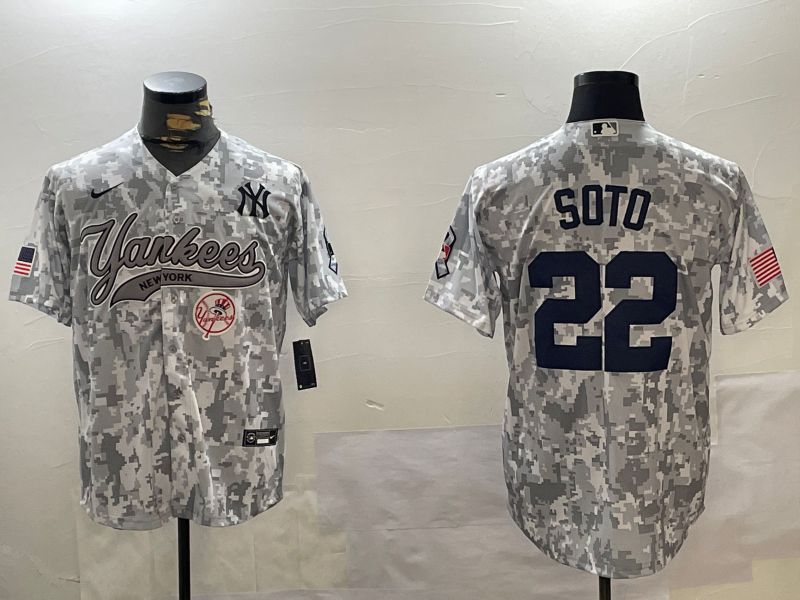 Men New York Yankees #22 Soto Camo Joint Name 2024 Nike MLB Jersey style 3